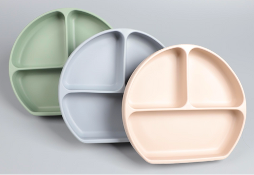 Silikon Teller mit Saugnapf (geteilt in 3 Fächer)