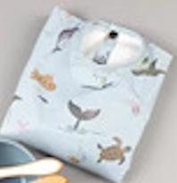 Langarm Lätzchen (Wasserdicht) - Nordisch Blau