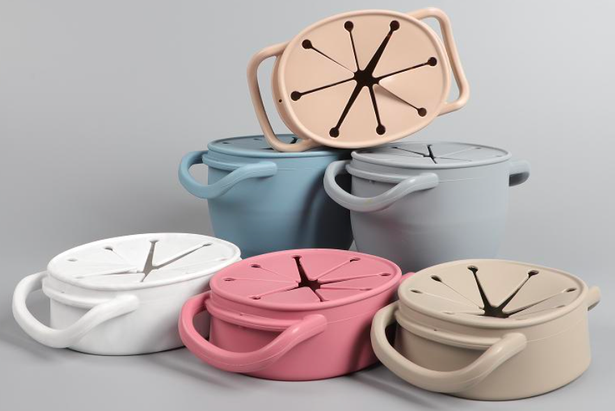 Silikon Snackbecher (mit Lamellendeckel)