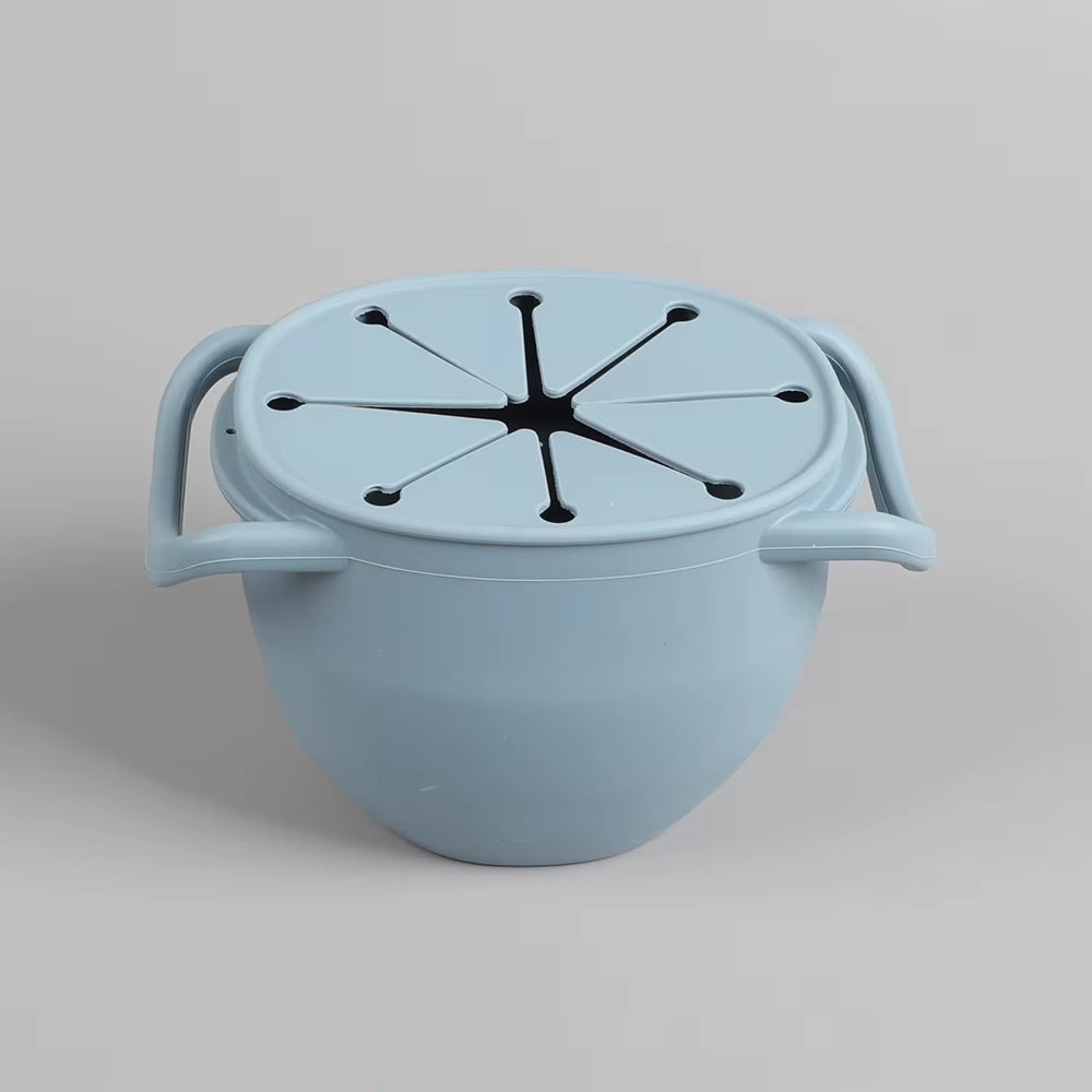 Silikon Snackbecher (mit Lamellendeckel) - Nordisch Blau