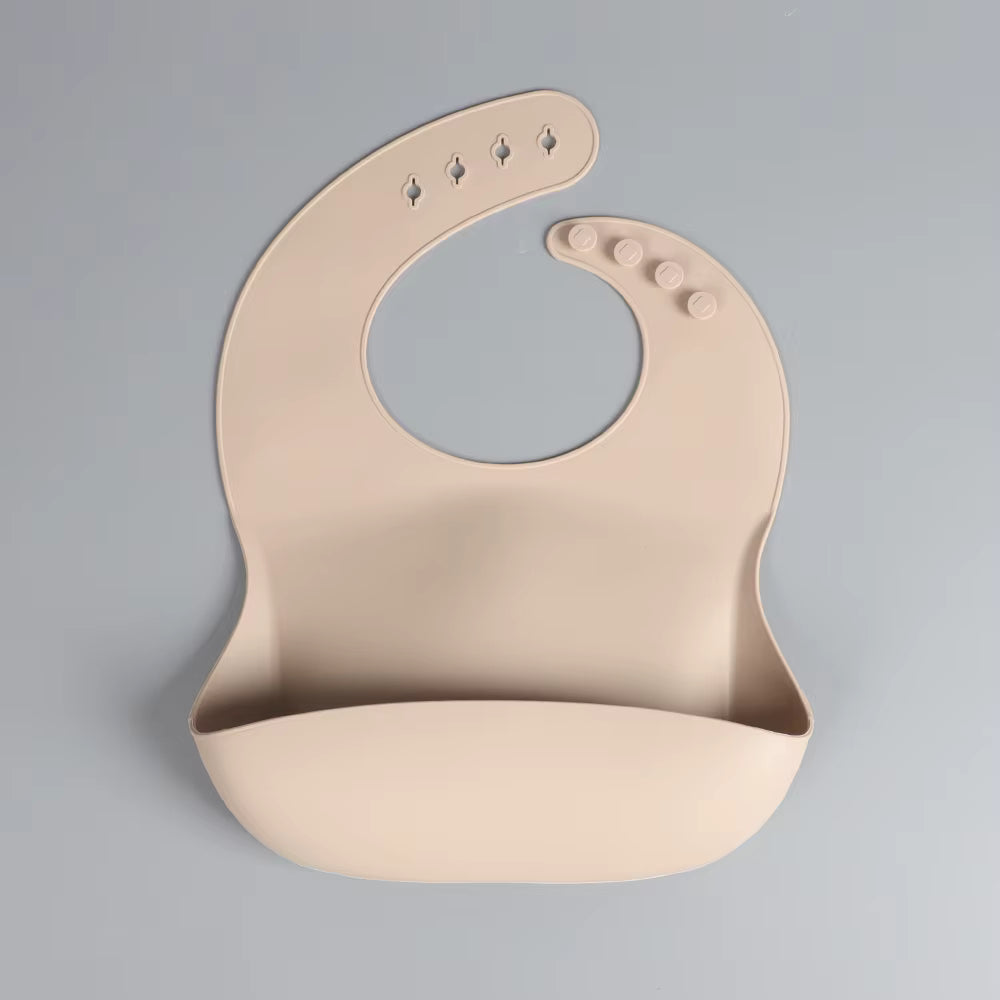 Silikon Lätzchen mit Auffangschale - Hafer Beige