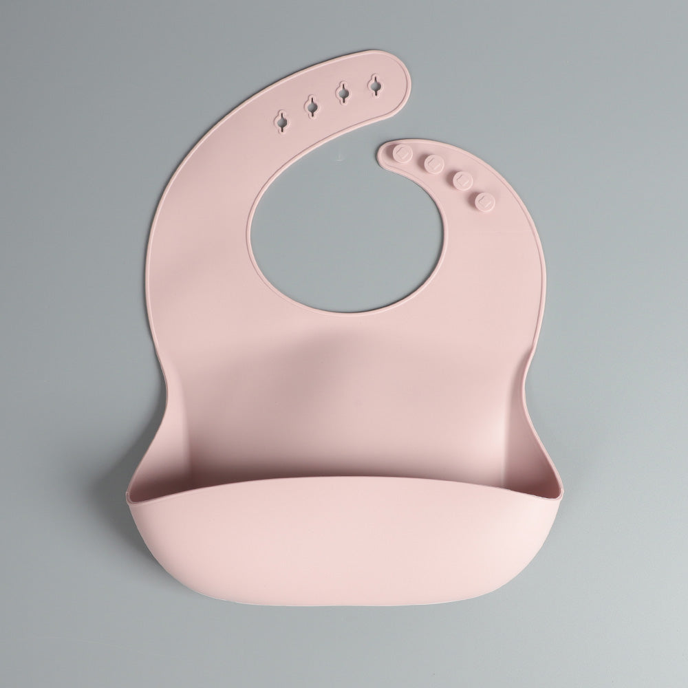 Silikon Lätzchen mit Auffangschale - Pastell Rose