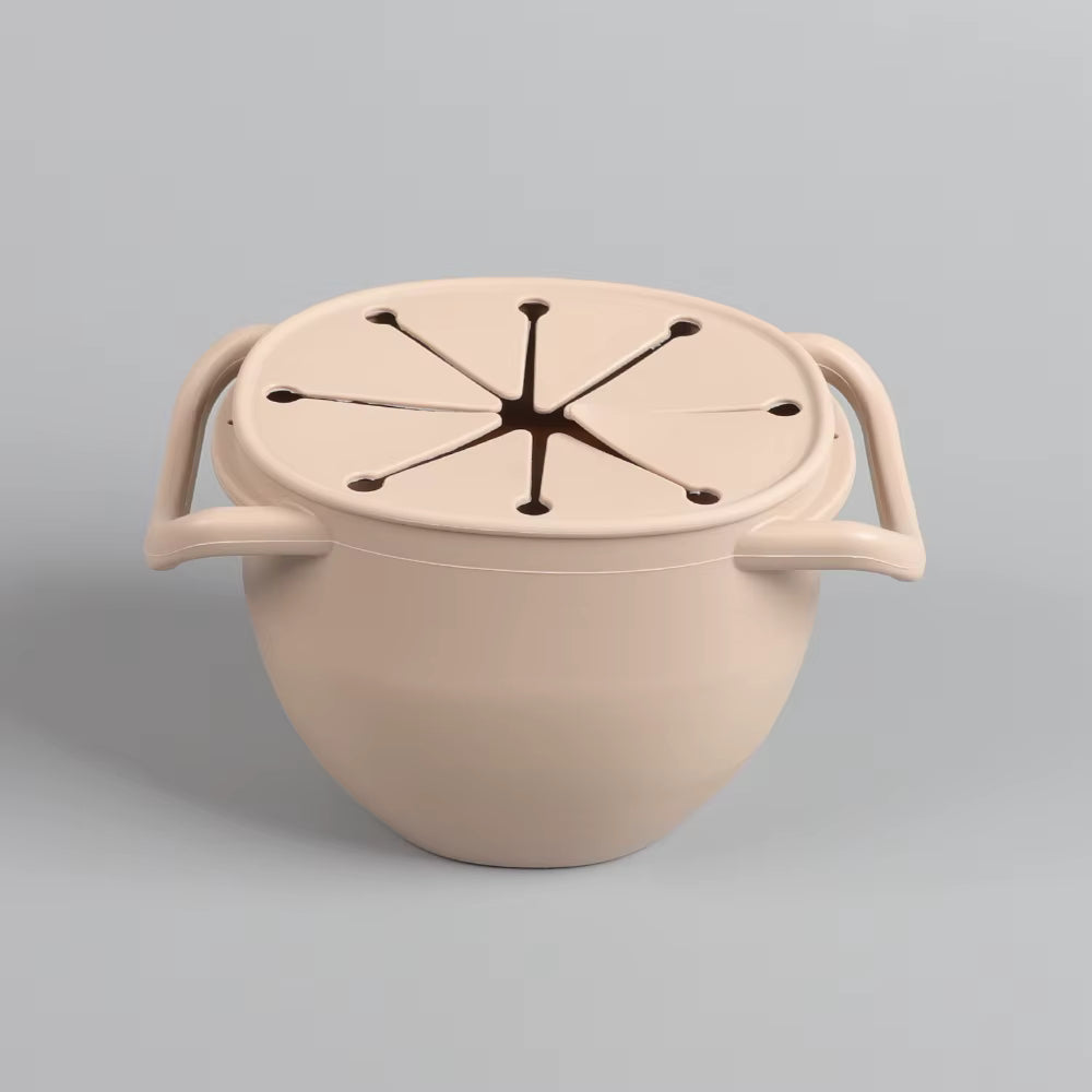 Silikon Snackbecher (mit Lamellendeckel) - Hafer Beige