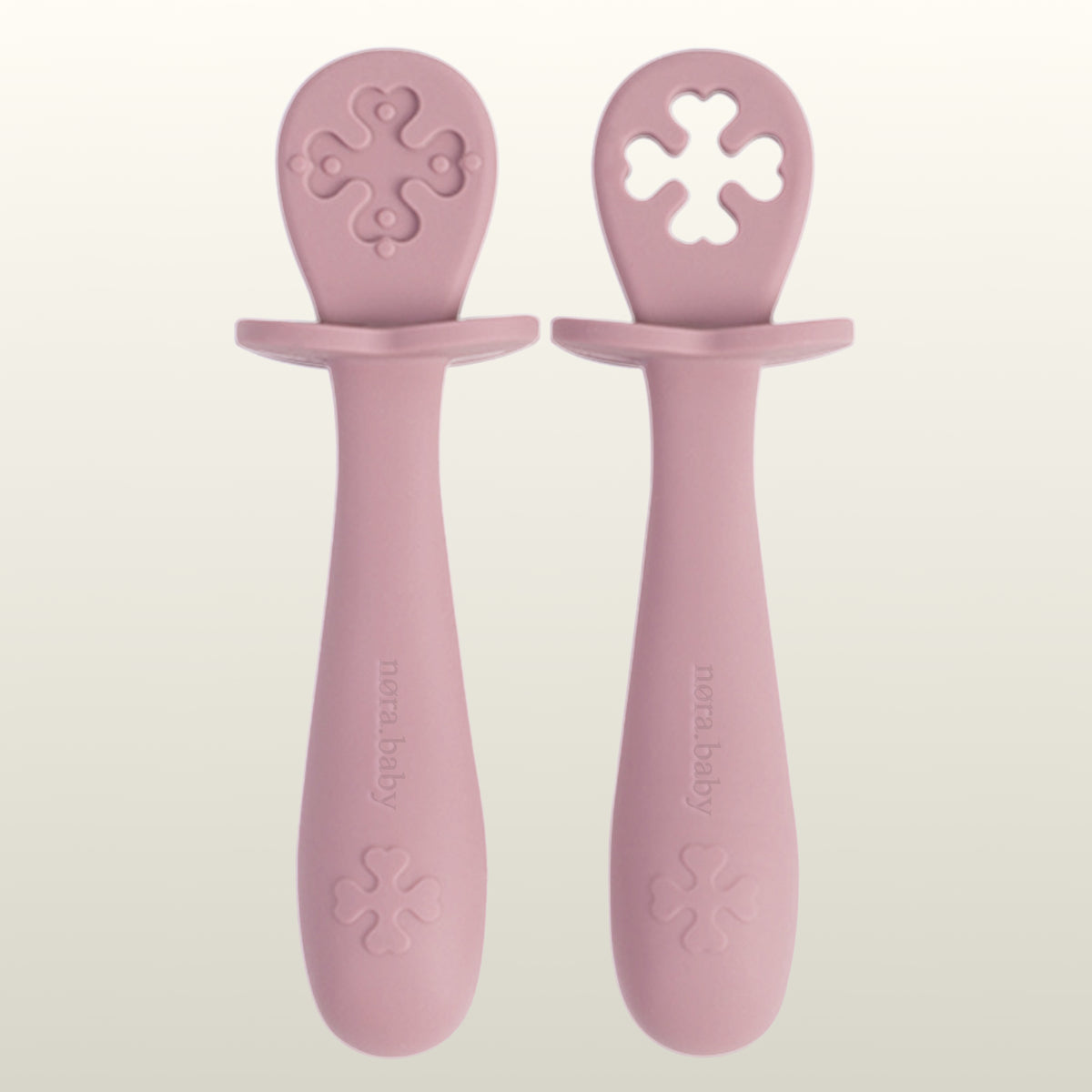 nøra.baby Silikon Lernbesteck Kurzgriff Pastell Rose
